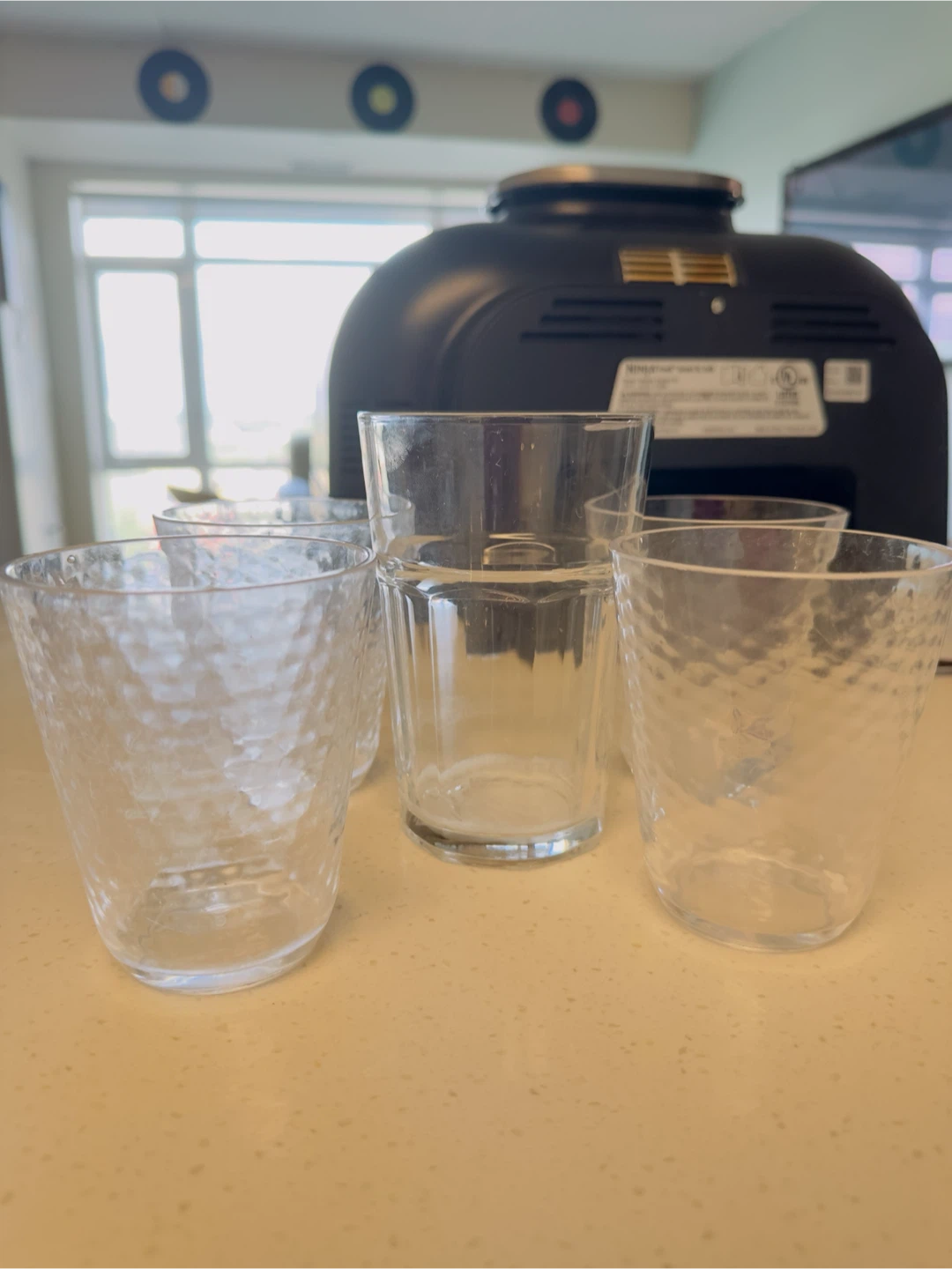Set of 5 assorted drinking glasses