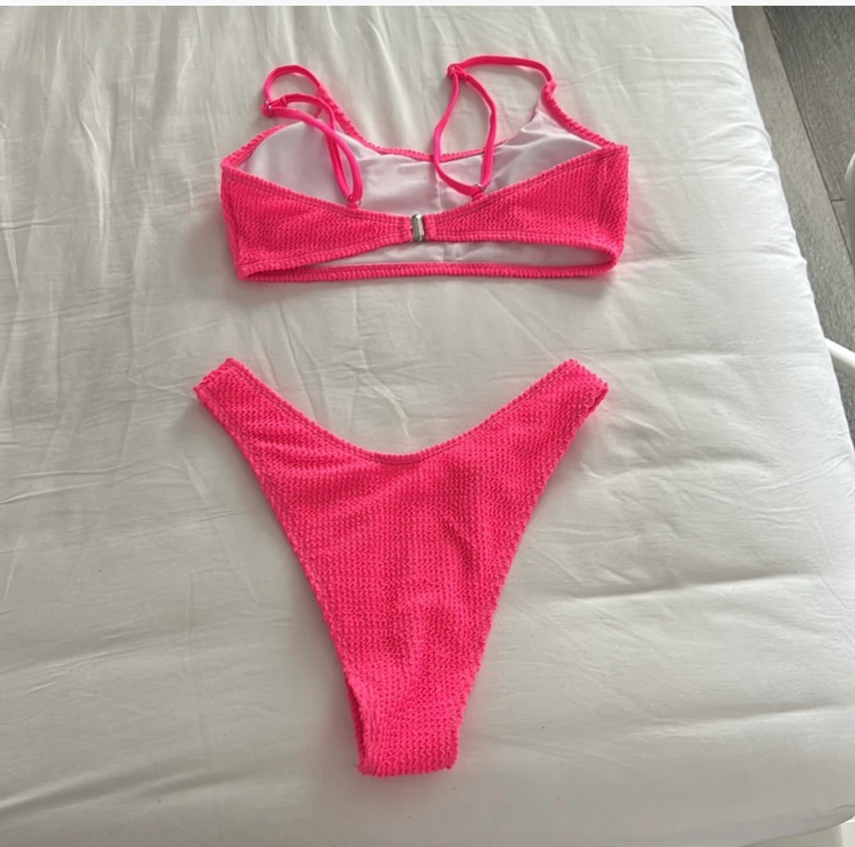 Hot Pink Textured Bikini Set - photo 2