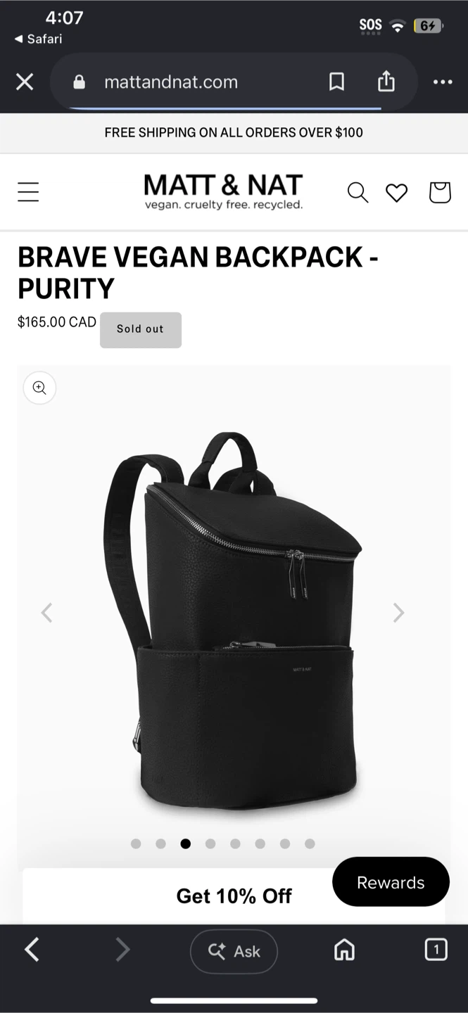 Matt & Nat Brave Vegan Backpack - Purity - photo 4
