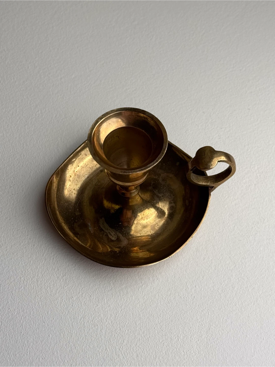 Vintage Brass Candlestick Holder with Handle
