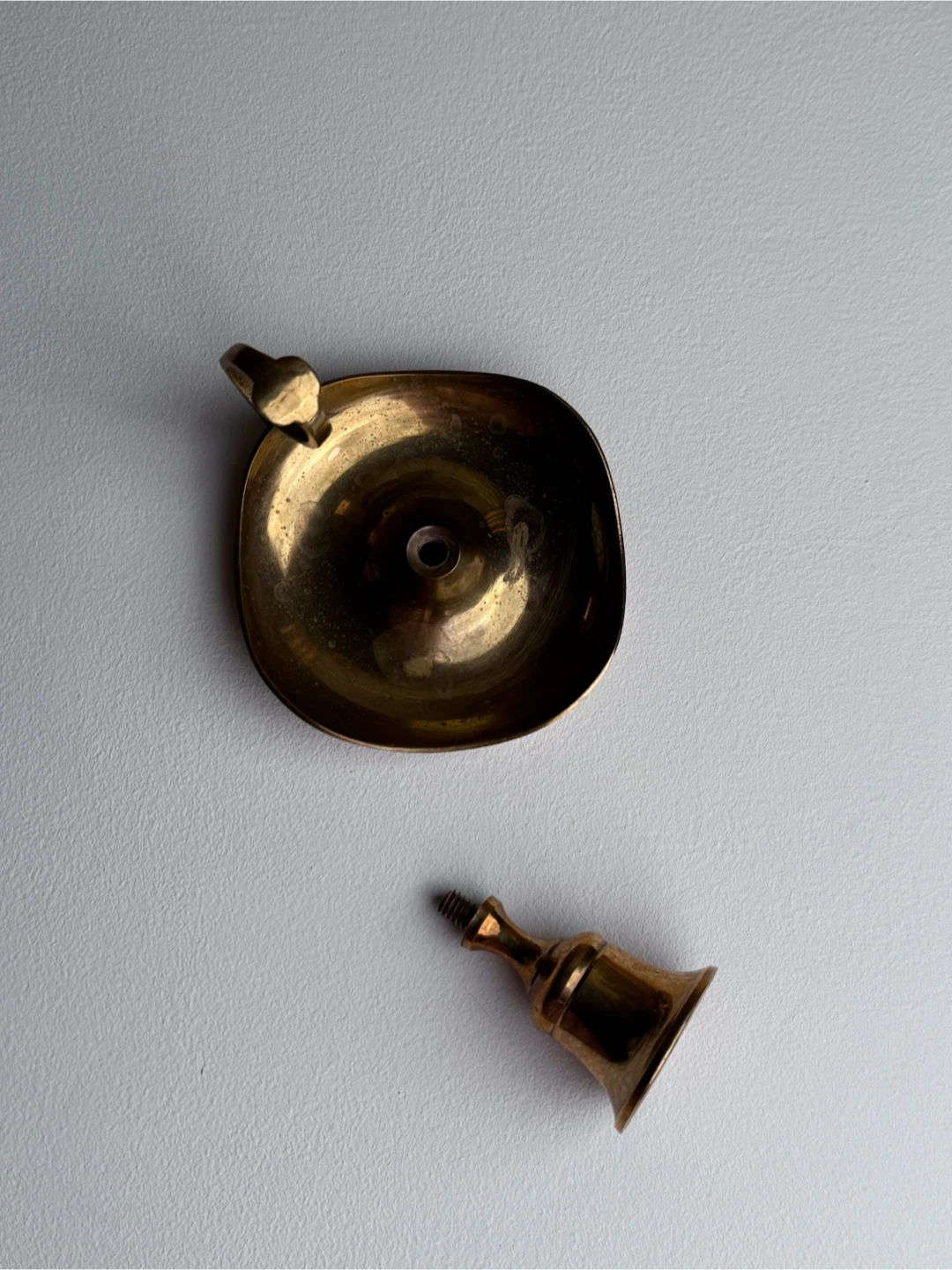 Vintage Brass Candlestick Holder with Handle - photo 2