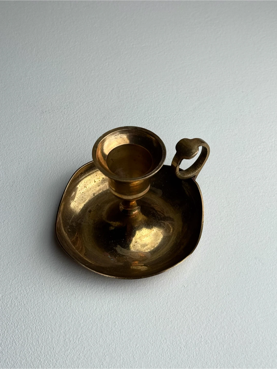 Vintage Brass Candlestick Holder with Handle - photo 5
