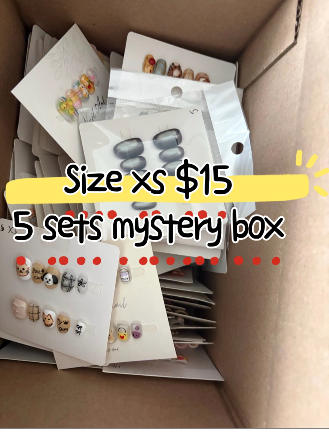 5 Sets XS Mystery Press-On Nails Box