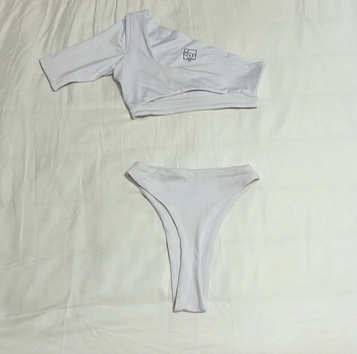 White One-Shoulder Bikini Set