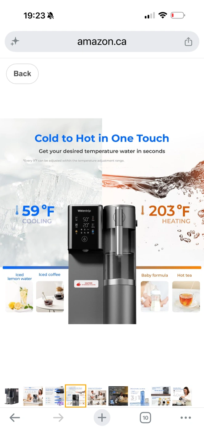 Like New Waterdrop smart water filter / hot & cold water - photo 5