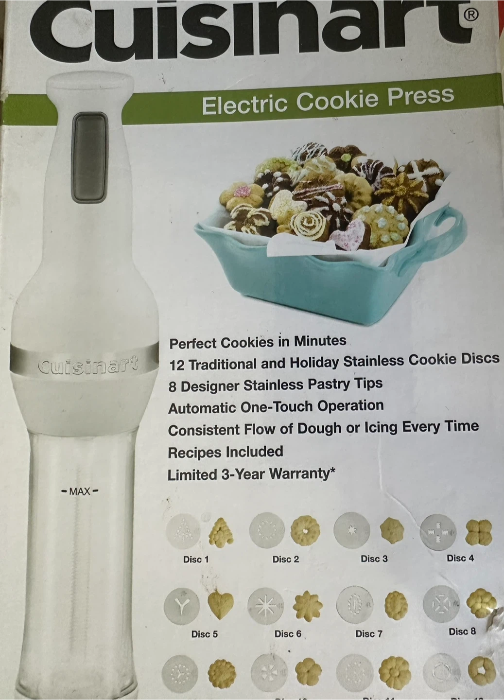 Cuisinart Electric Cookie Press with 12 Discs