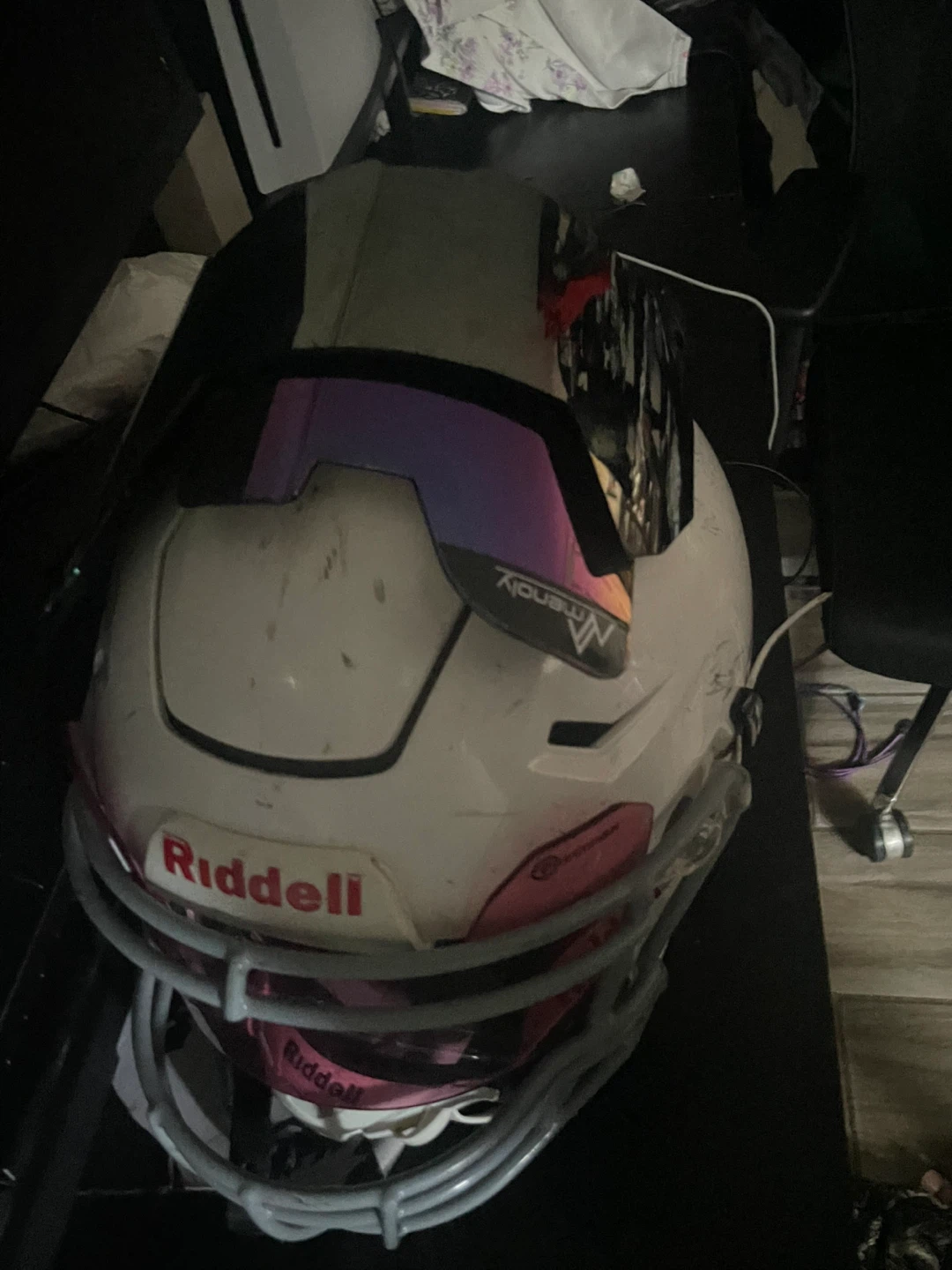 Riddell XL-Large Football Helmet with Pink Visor