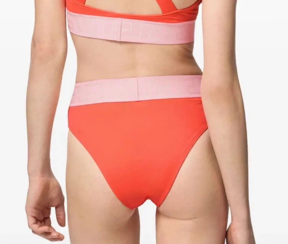 Versace High-Waisted Bikini Bottoms - Coral/Pink - photo 4