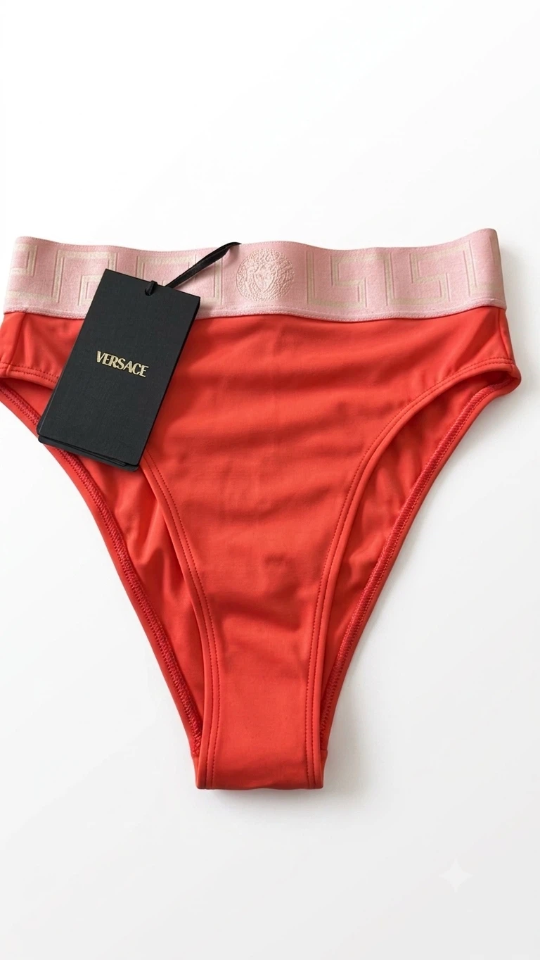 Versace High-Waisted Bikini Bottoms - Coral/Pink - photo 5
