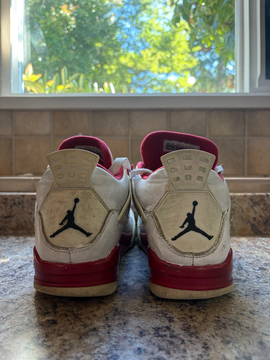 Air Jordan 4 Retro White Red Sneakers - photo 2