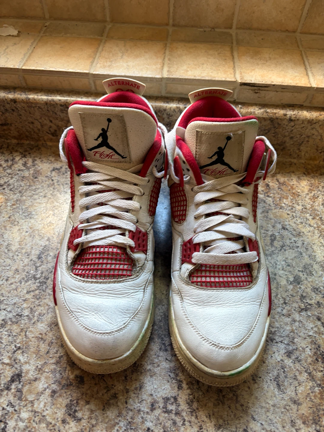Air Jordan 4 Retro White Red Sneakers - photo 4