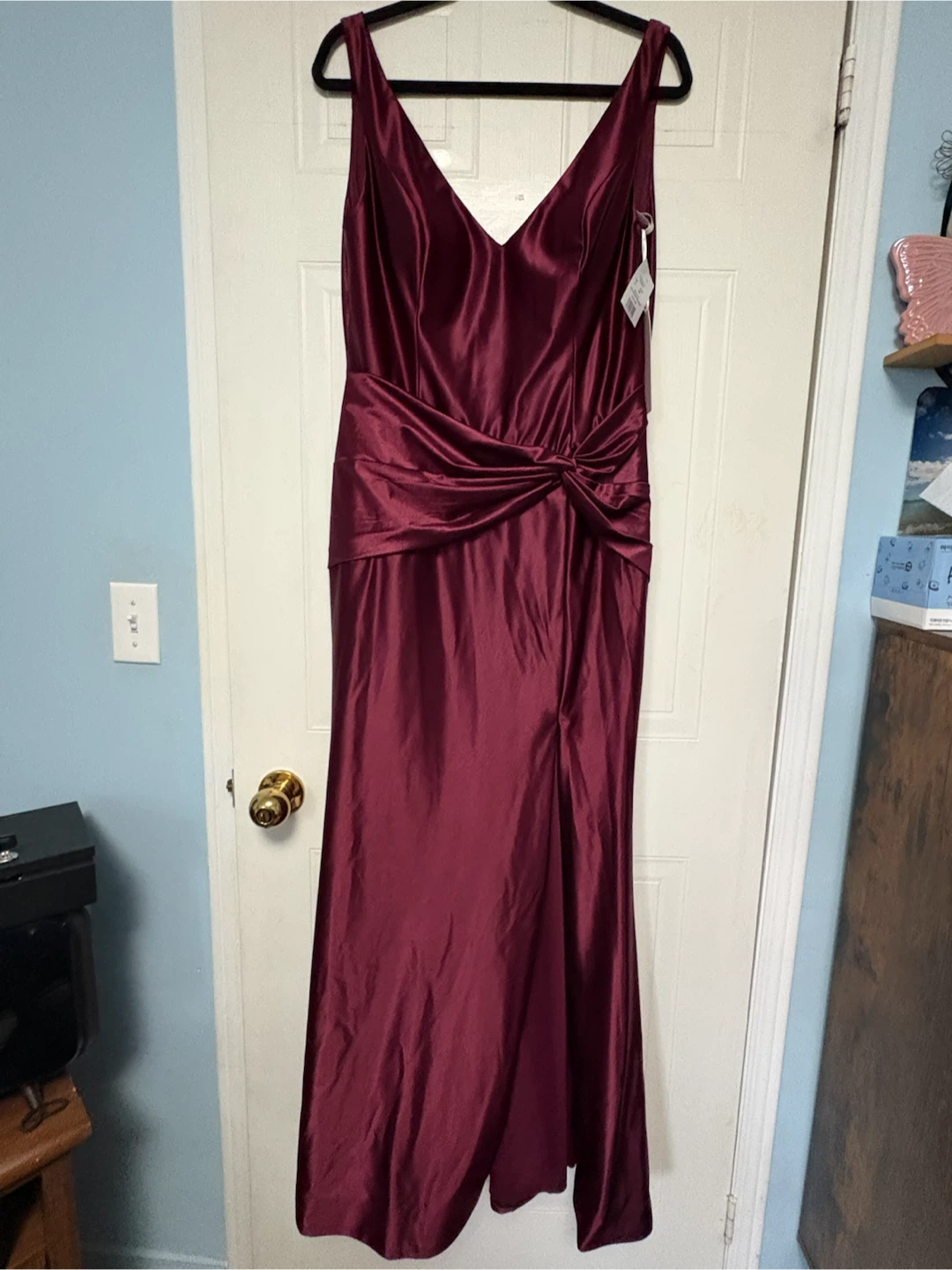 Signature by Galina Wine Mermaid Dress - Size 14 - photo 2