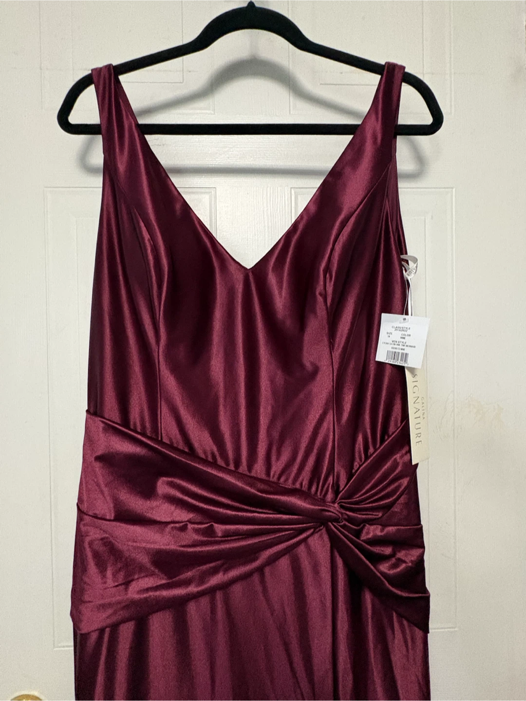Signature by Galina Wine Mermaid Dress - Size 14 - photo 3