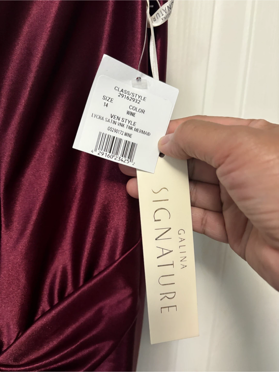Signature by Galina Wine Mermaid Dress - Size 14 - photo 4