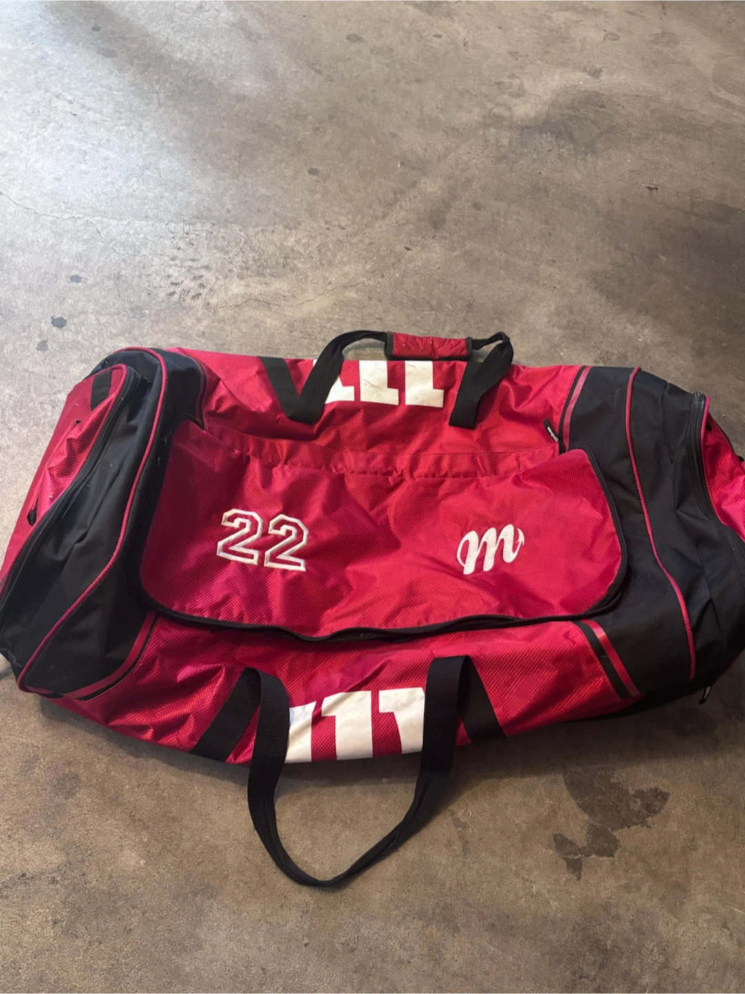 Red and Black Duffel Bag