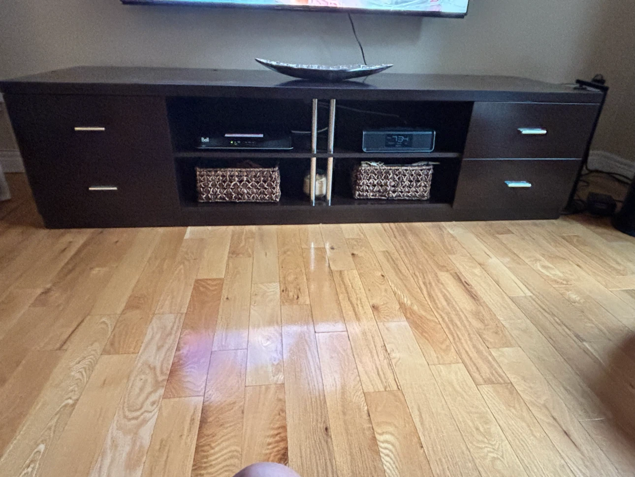 Dark Brown TV Stand with Storage