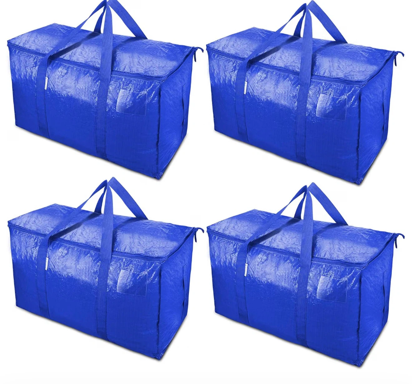Large Blue Storage Bags with Handles - Set of 4
