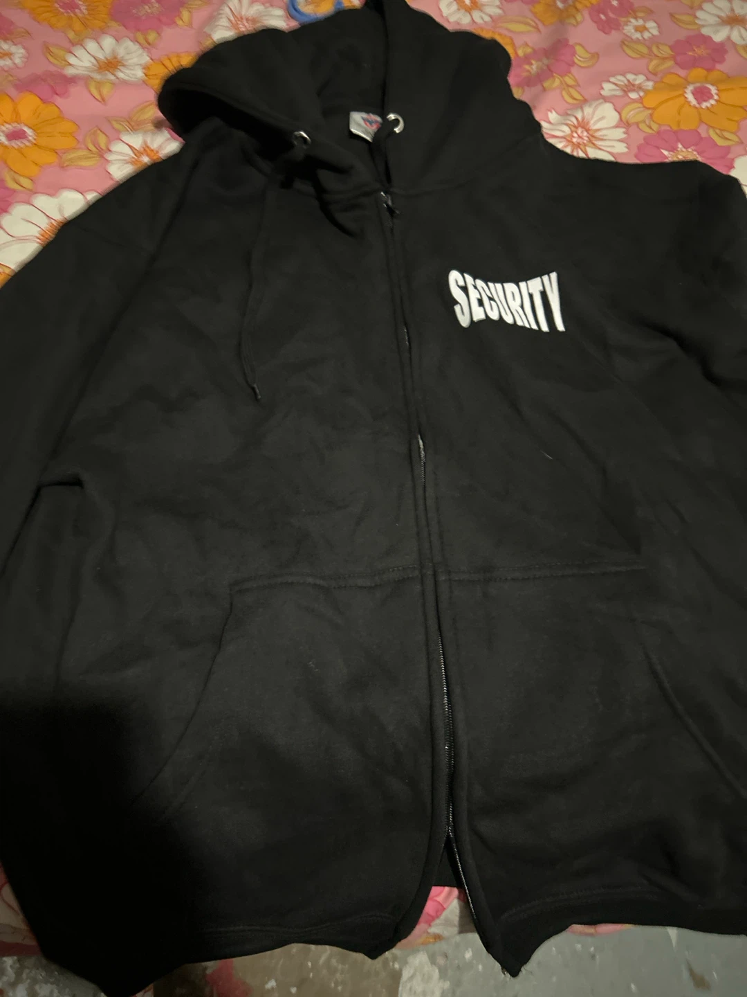 Black Security Zip-Up Hoodie
