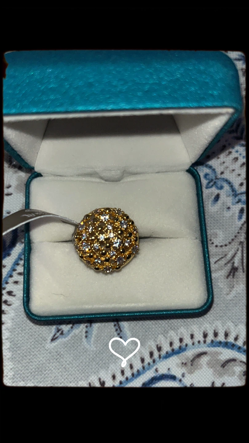 18k Gold Plated Ring with Stones - photo 2