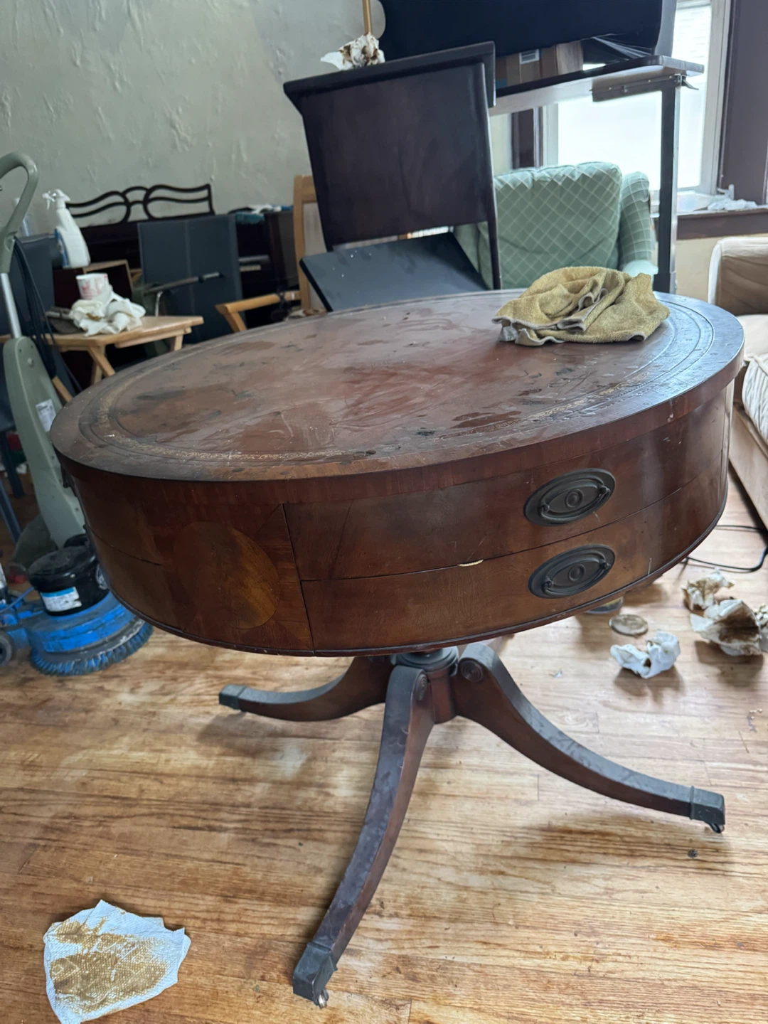 Antique Round Drum Table