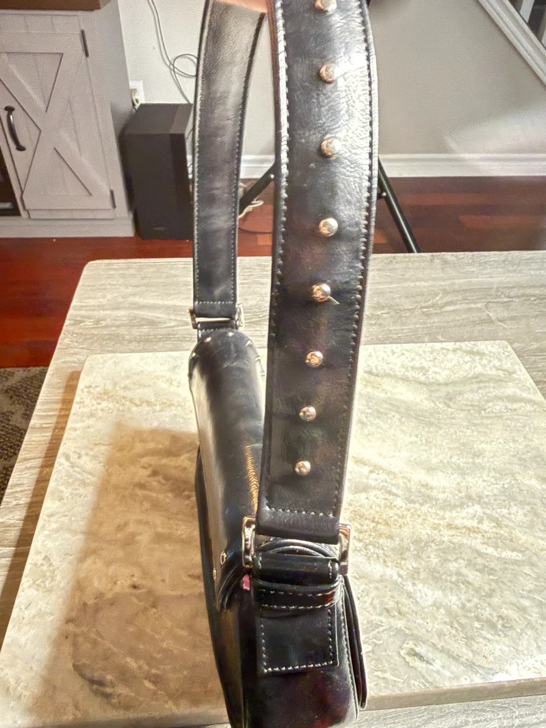 Vintage 90s/Y2K GUESS Black Studded Shoulder Bag - photo 2