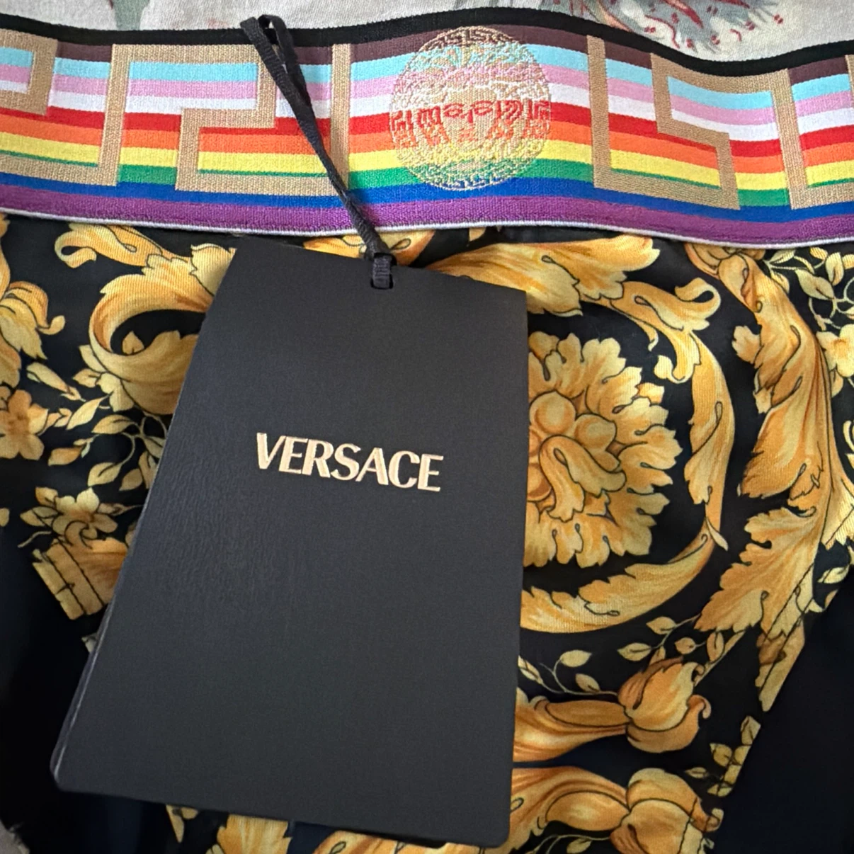 Versace Black & Gold Barocco Bikini Bottom - photo 3