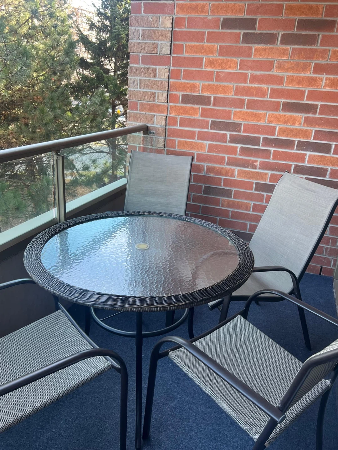 Glass Top Patio Table with 4 Chairs - photo 4