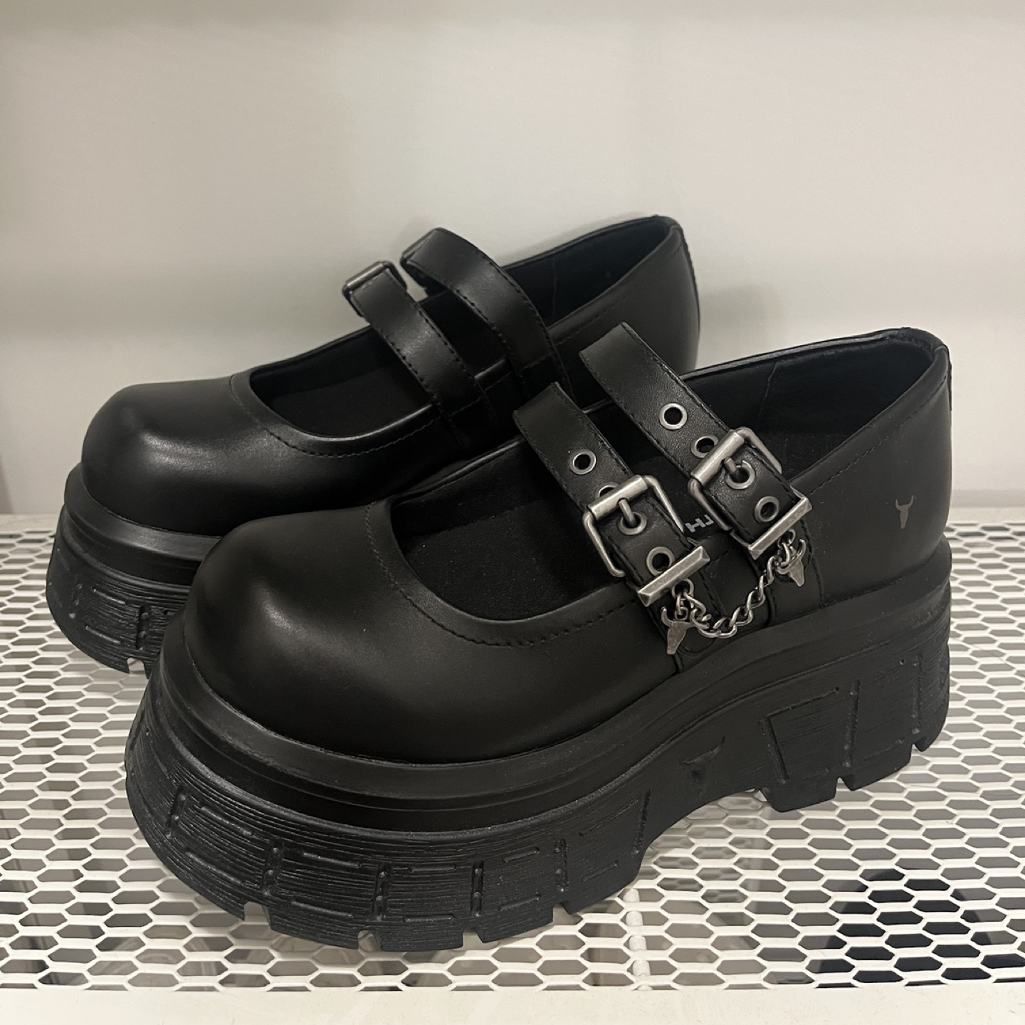Windsor Smith Black Platform Mary Jane Shoes