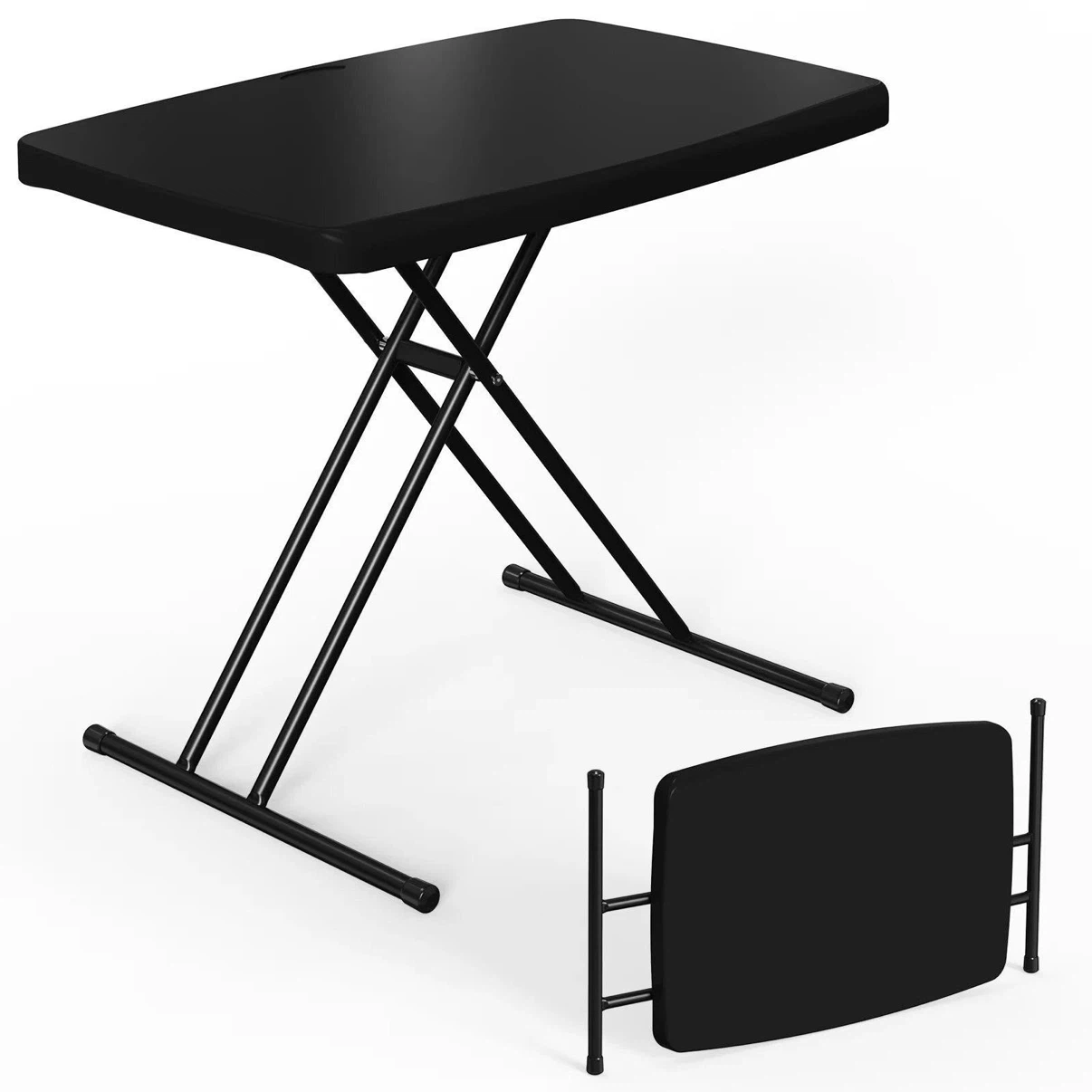 Adjustable Height Black Folding Table - photo 2