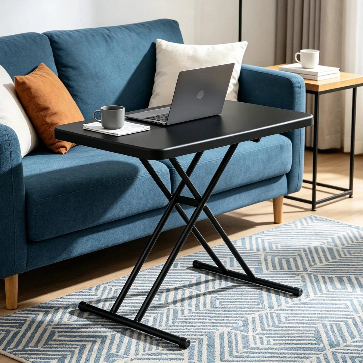 Adjustable Height Black Folding Table - photo 5