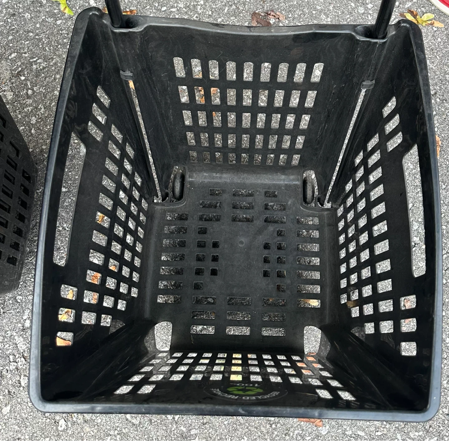Black Plastic Rolling Shopping Basket - photo 2