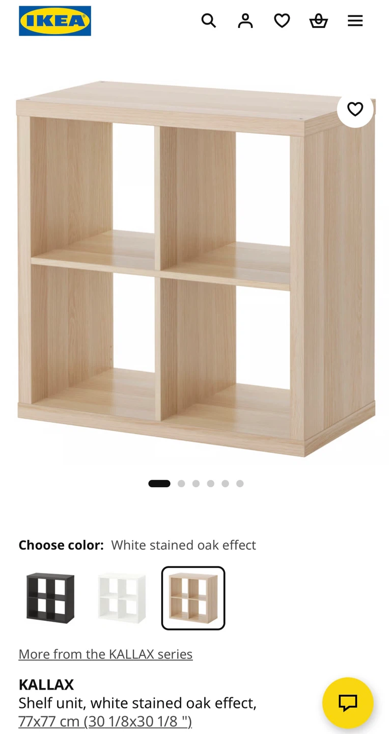 IKEA KALLAX Shelf Unit - White Stained Oak Effect - photo 3