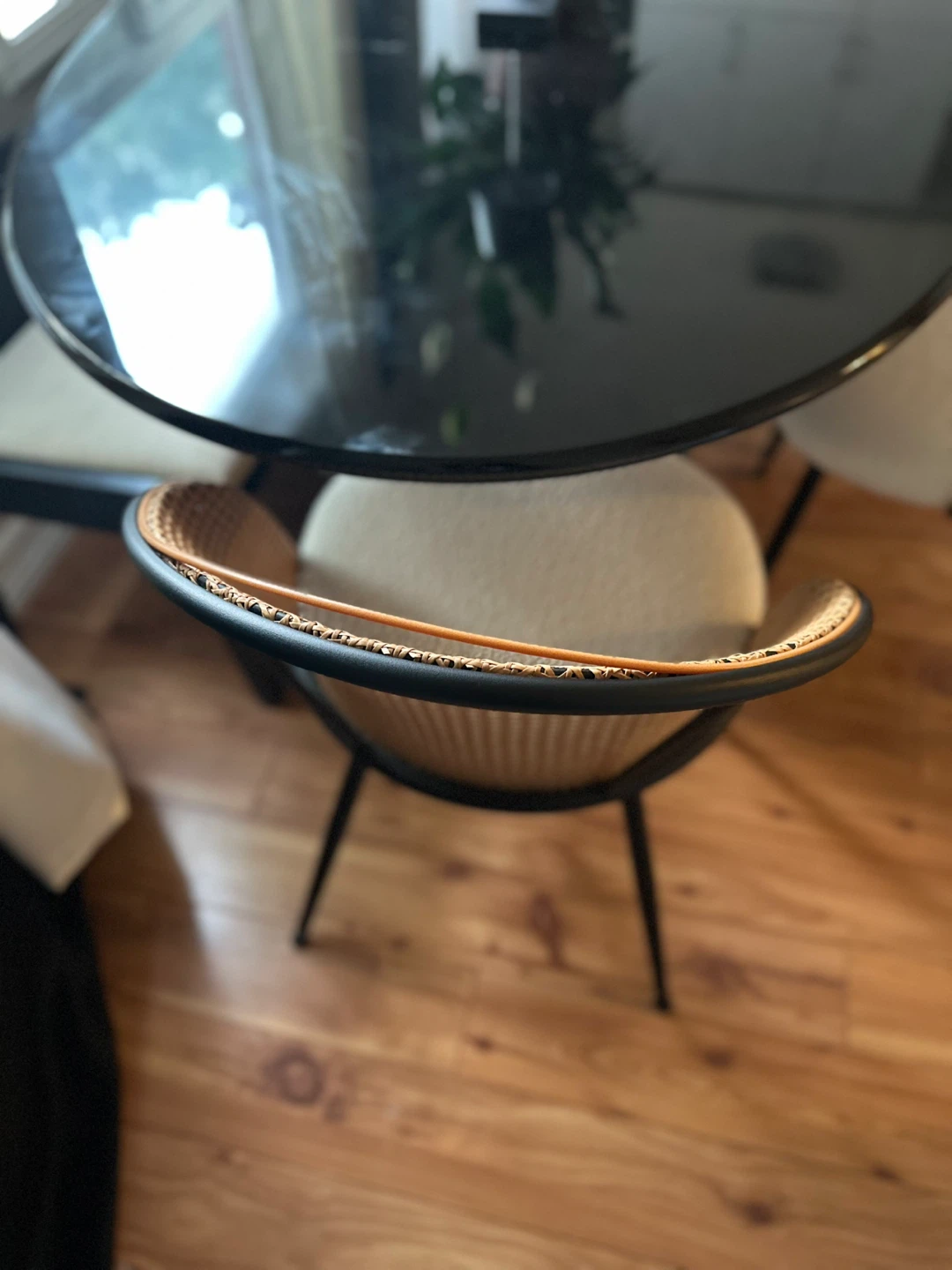 Cane and Bouclé Accent Chairs (Set of 4) - photo 4