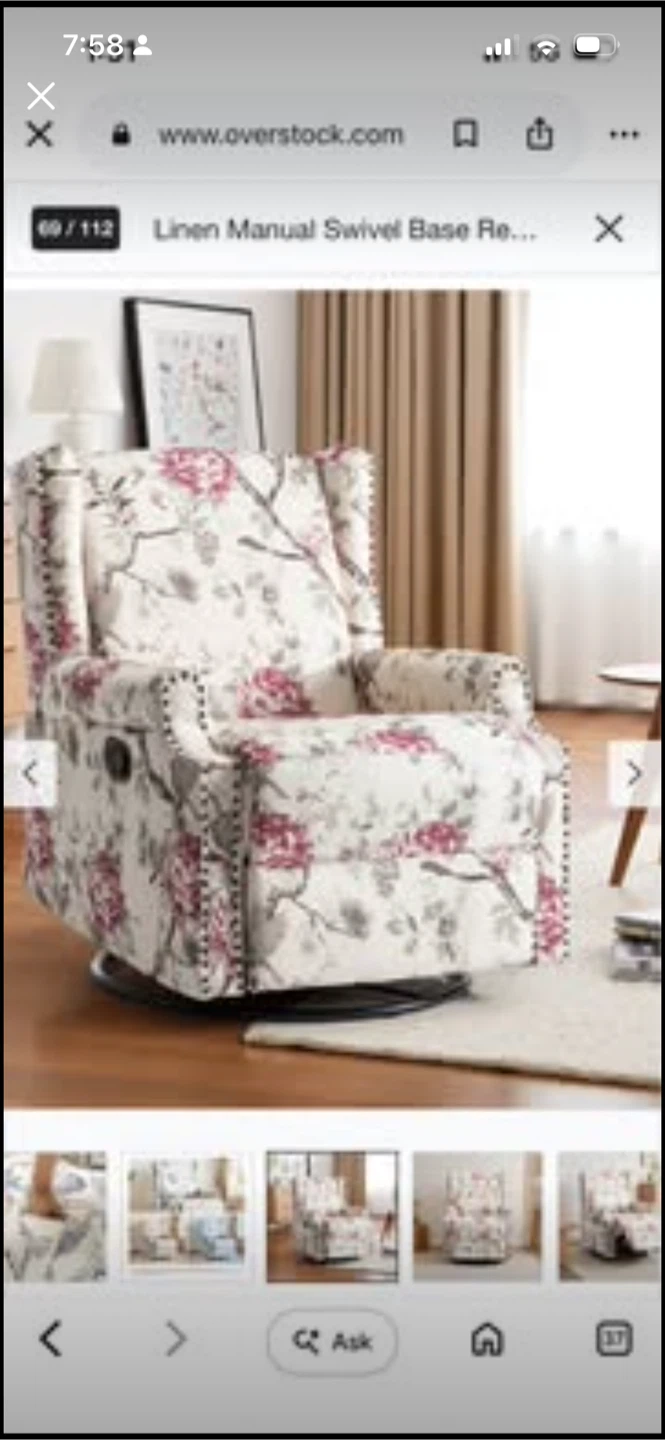 New Floral Recliner Chair