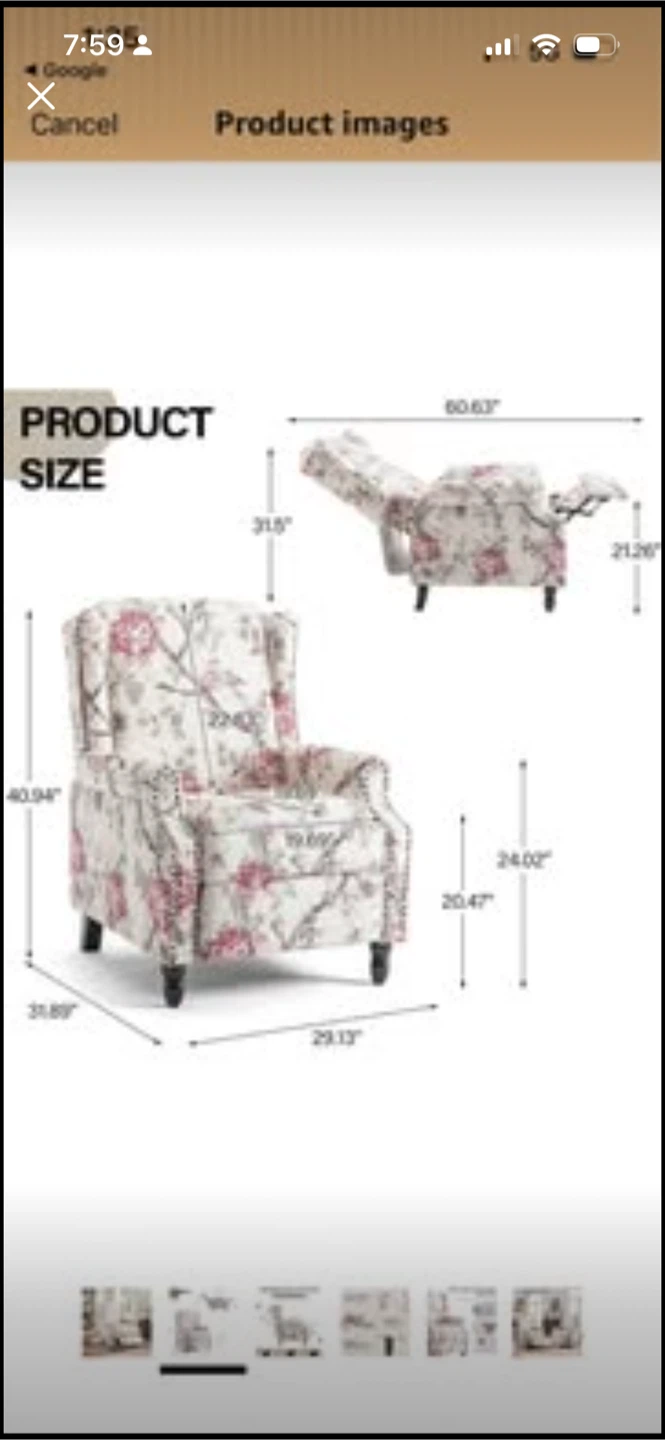 New Floral Recliner Chair - photo 5