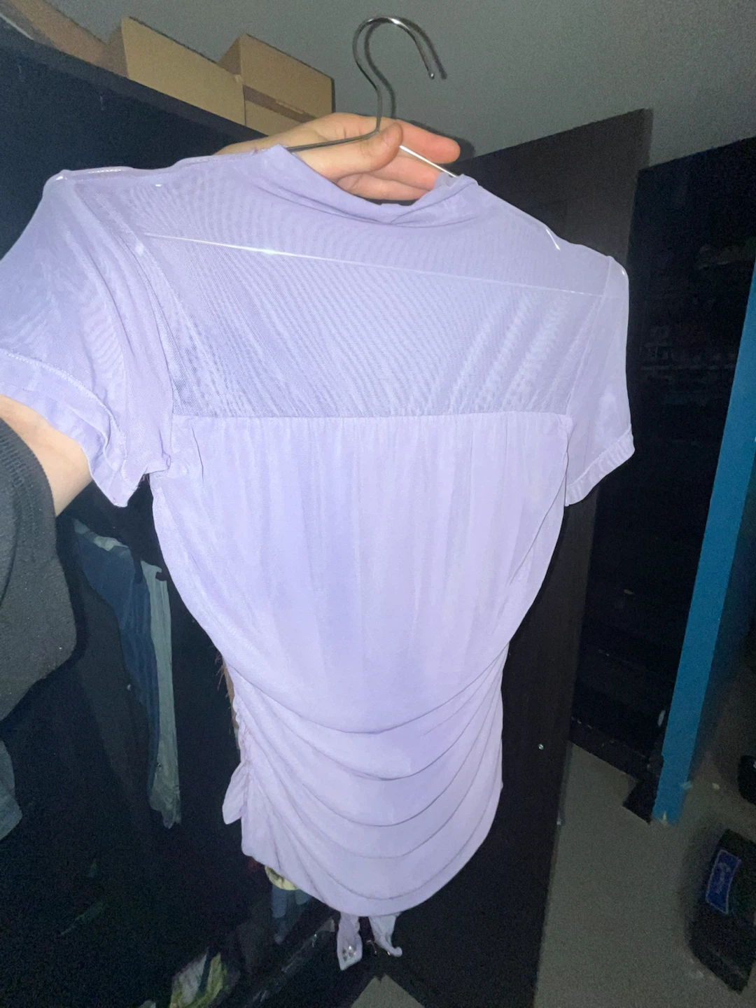 Purple Ruched Mesh bodysuit - photo 3