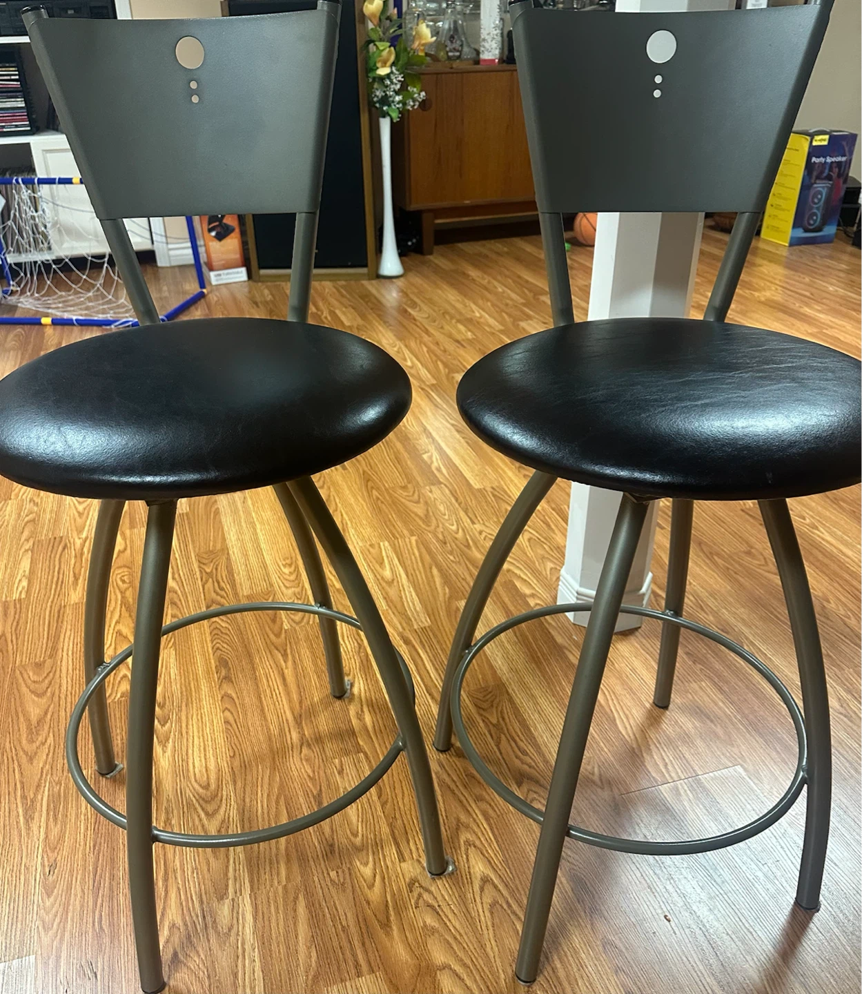 Set of 2 Black Bar Stools