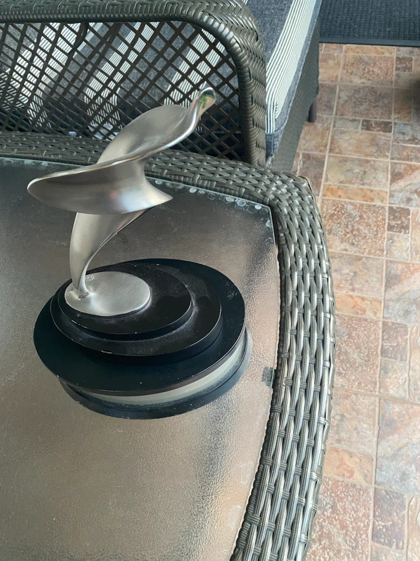 Abstract Metal Sculpture Desk Ornament - photo 3