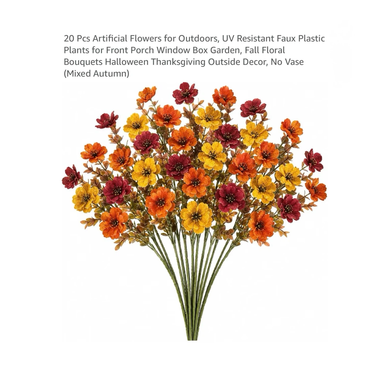 Brand new 20 Pcs Artificial Flowers for Outdoors