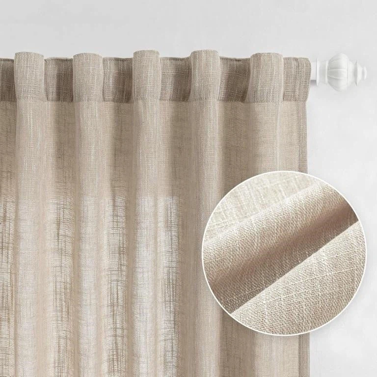 Curtains Boho Linen Look Textured