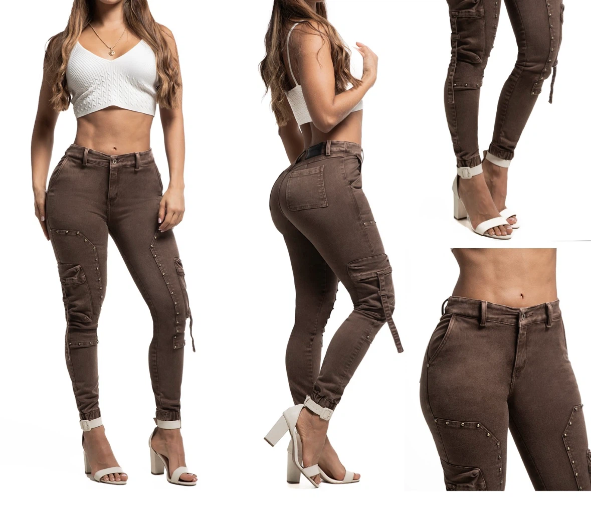 Lowell Studded Cargo Jogger Pants