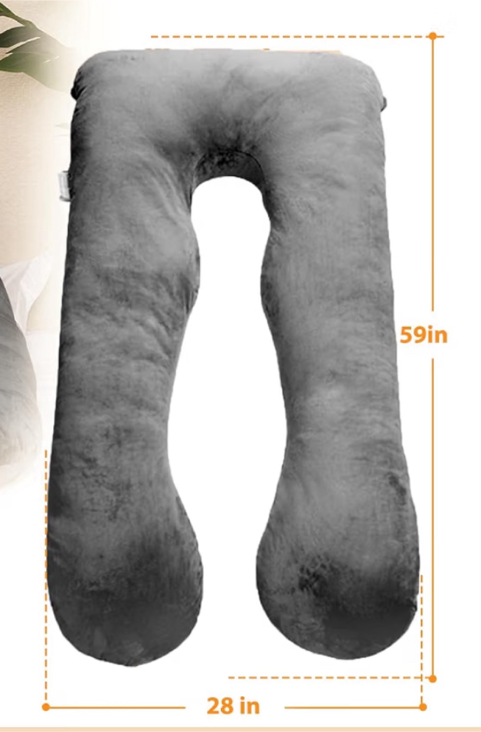 Grey U-Shaped Full Body Pillow - photo 2