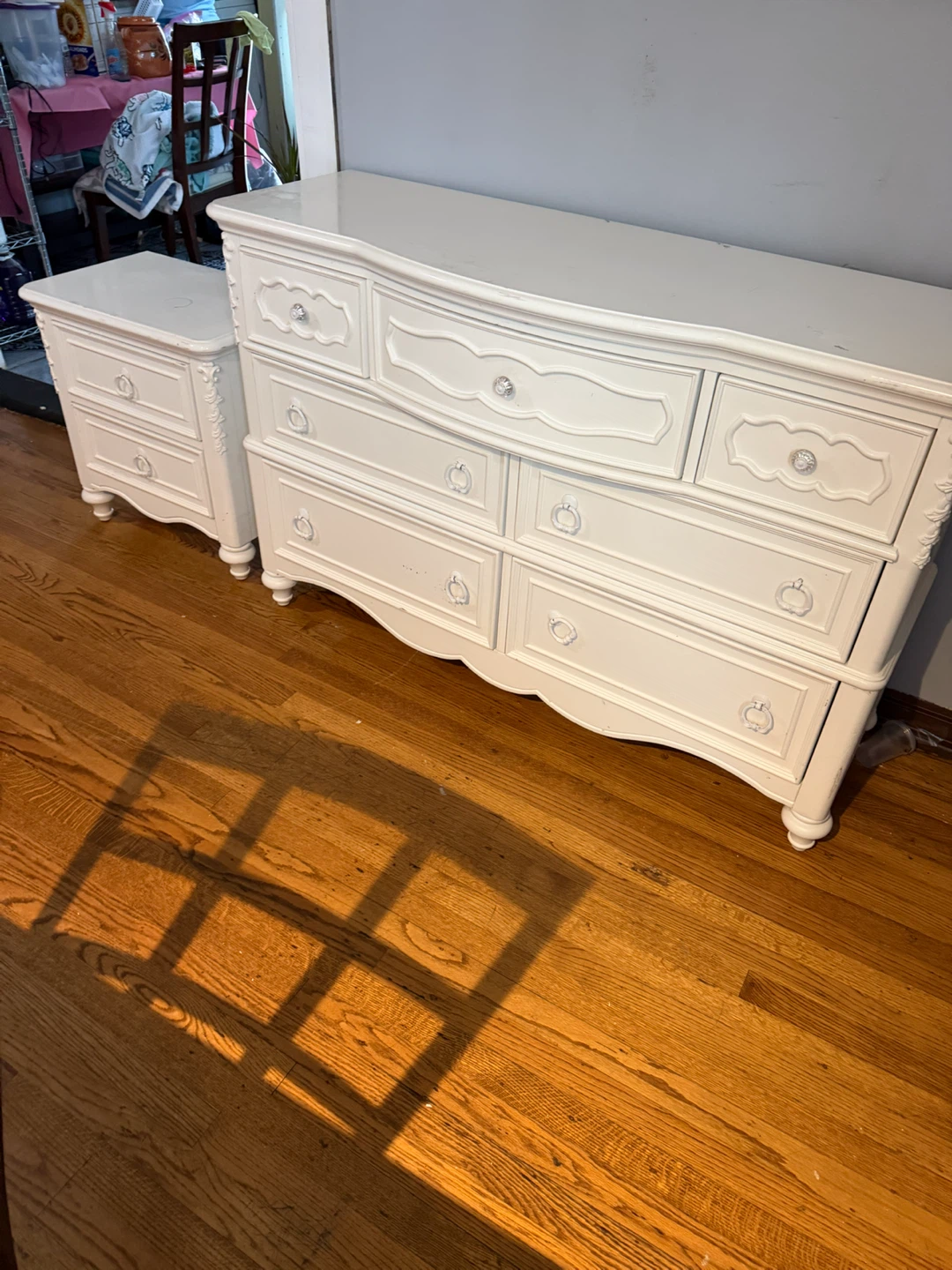 White Dresser and Nightstand Set