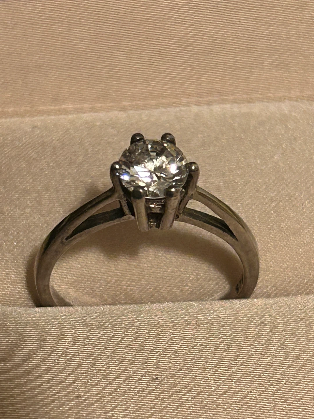Sterling Silver Diamond Solitaire Ring