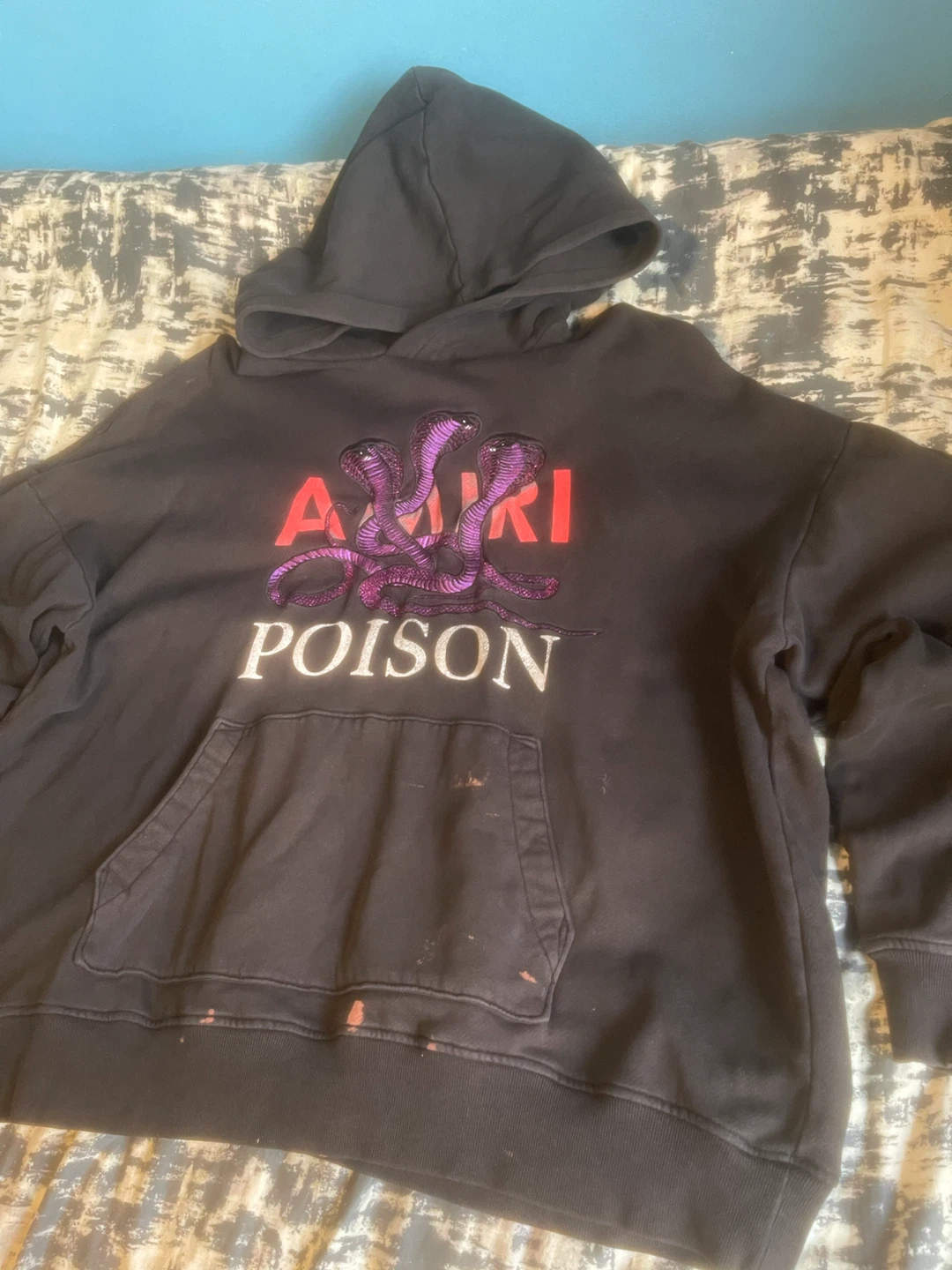 Amiri Poison cobra embroidered hoodie - photo 2