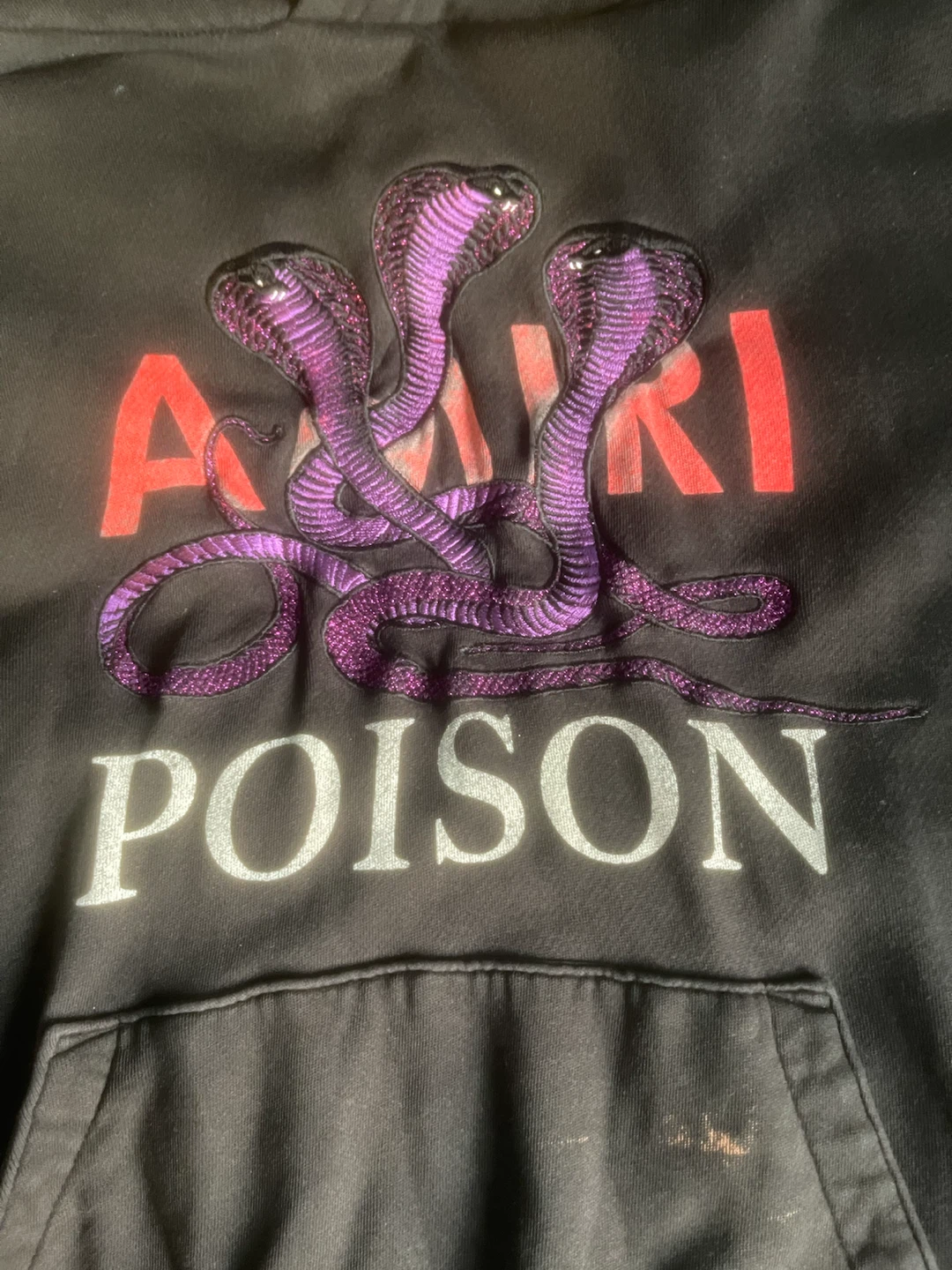 Amiri Poison cobra embroidered hoodie - photo 4