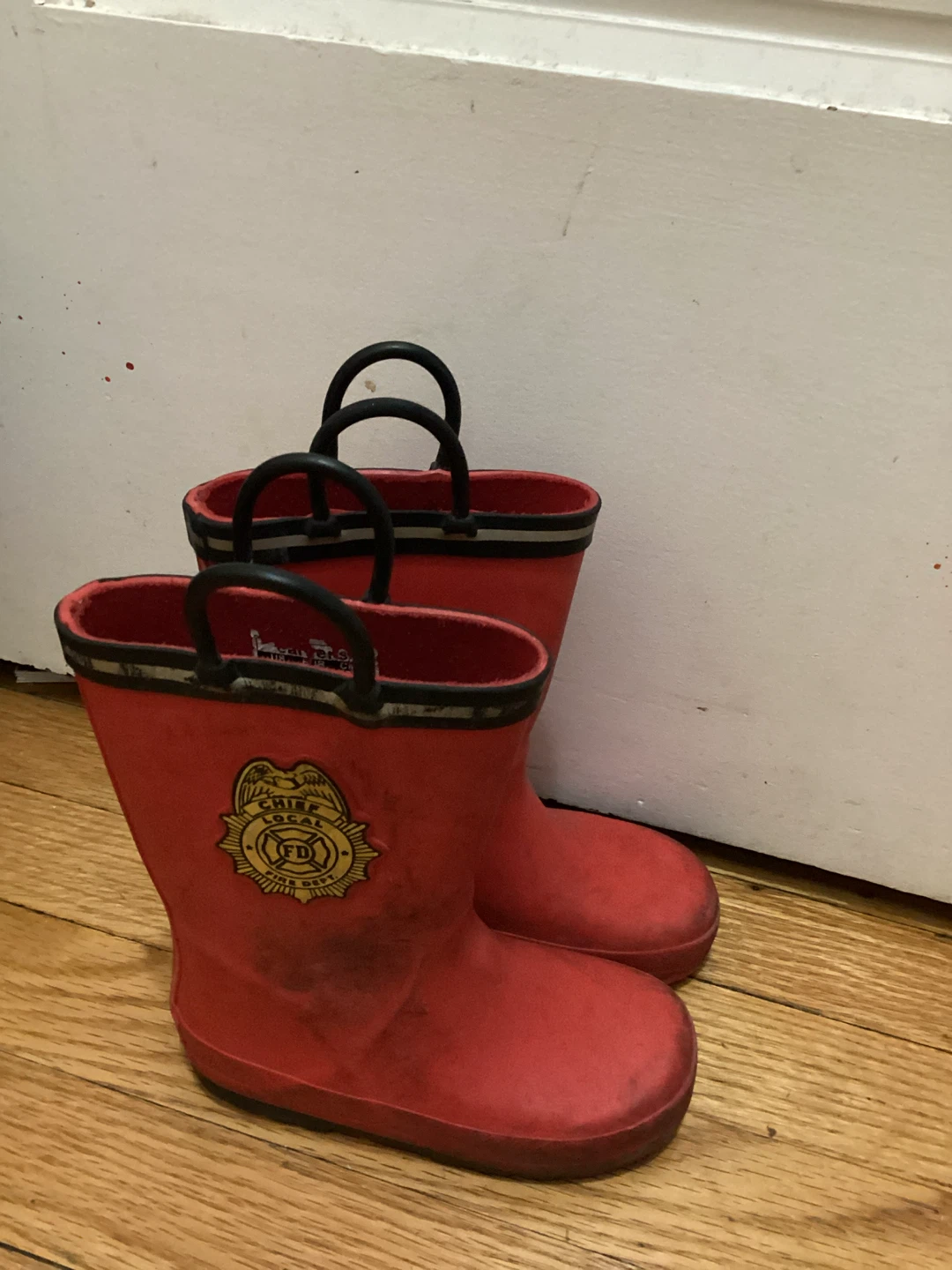 9M kids Red Fire Chief Kids Rain Boots - photo 2