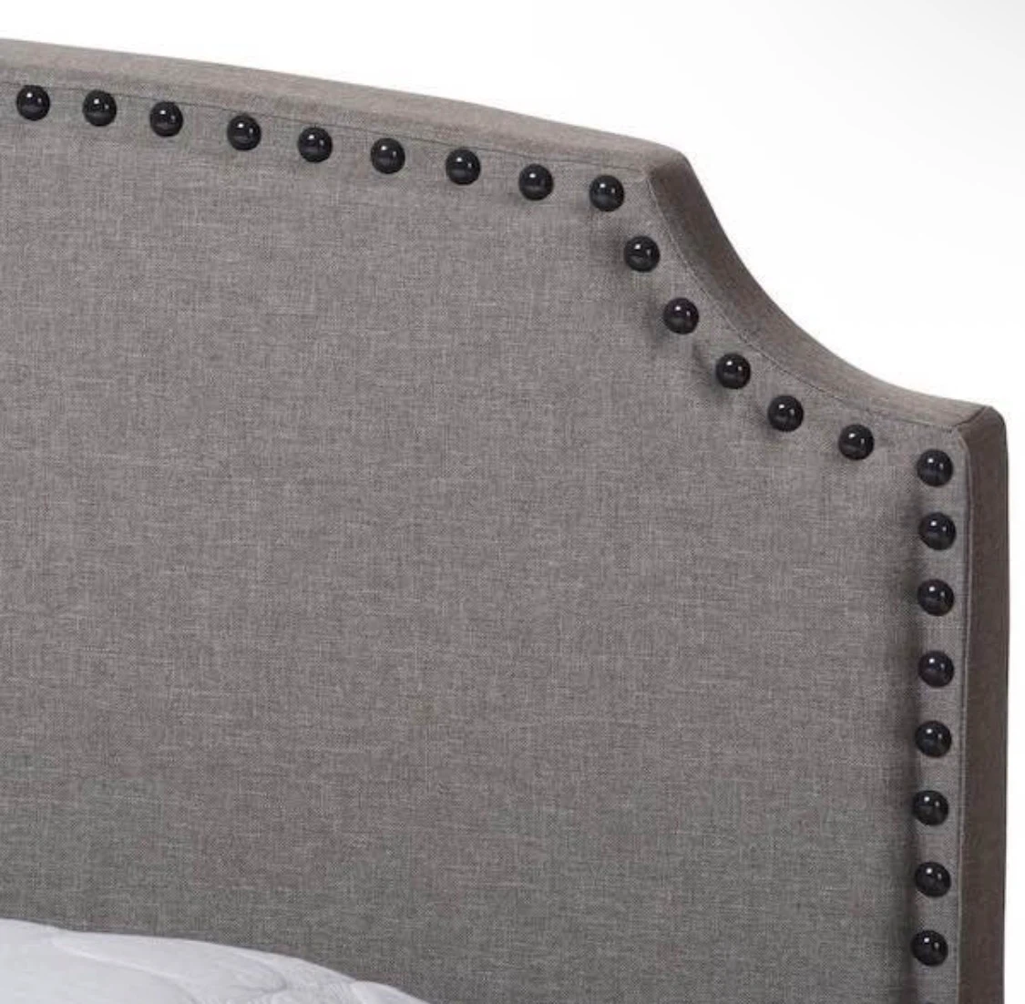New Queen Size Gray Nailhead Upholstered Bed - photo 2