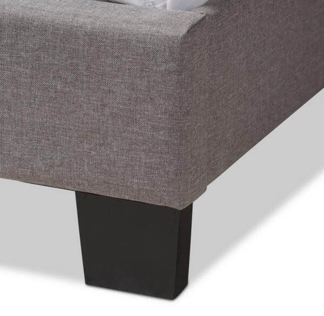 New Queen Size Gray Nailhead Upholstered Bed - photo 3