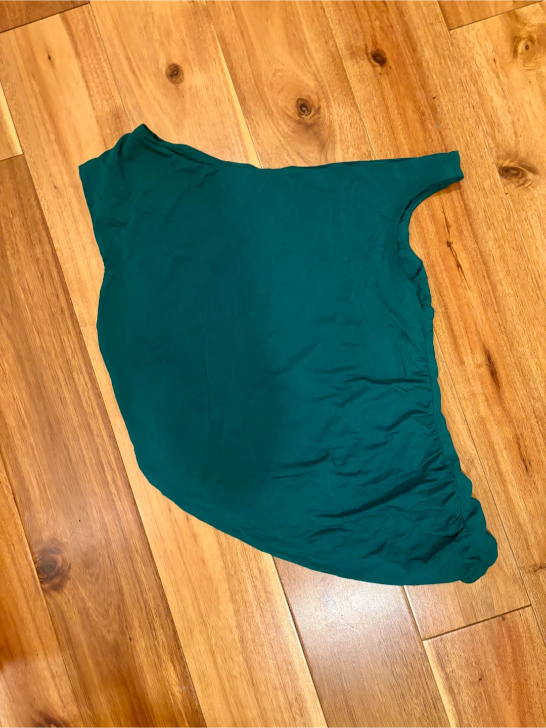 Teal Ruched One-Shoulder Top
